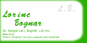 lorinc bognar business card